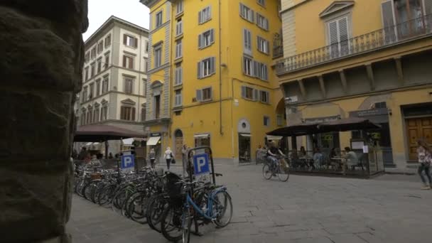 Les Gens Dans Les Vieilles Rues Florence — Video