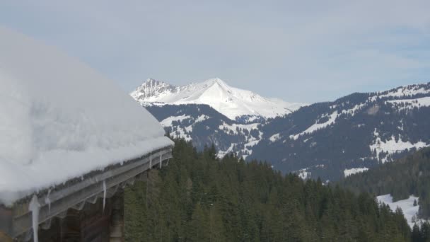 Nieve Techo Paisaje Montaña — Vídeos de Stock