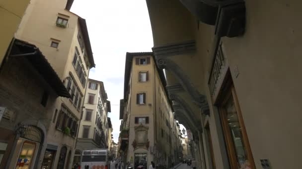 Bâtiments Avec Commerces Dans Une Rue Florence — Video