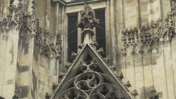 Gotische Dekoration Des Stephansdoms — Stockvideo