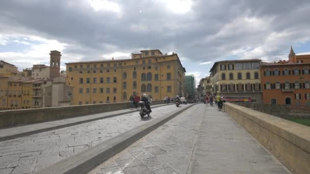 Uitzicht Brug Florence — Stockvideo