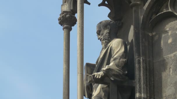 Vista Lateral Una Estatua Stephansdom — Vídeo de stock