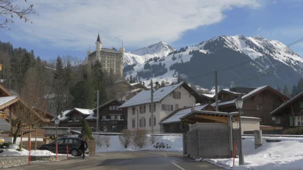 Widok Domy Gstaad — Wideo stockowe
