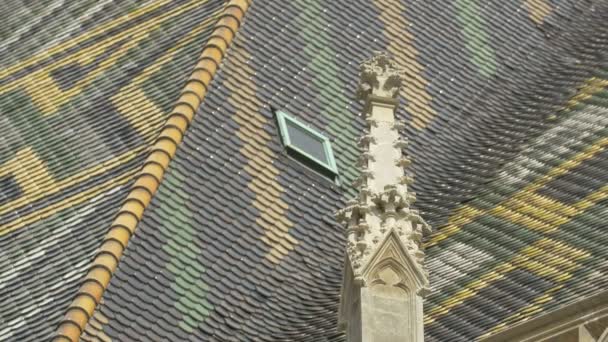 Het Mozaïek Dak Van Stephansdom — Stockvideo