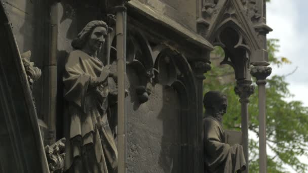 Standbeelden Van Heiligen Stephansdom — Stockvideo