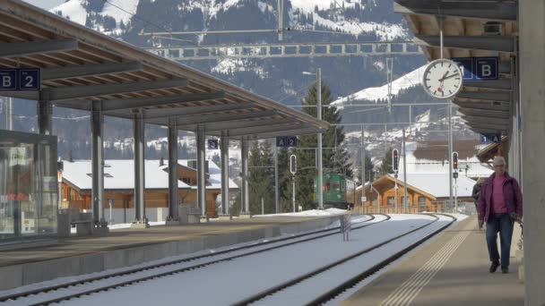 Bahnsteige Einem Wintertag — Stockvideo