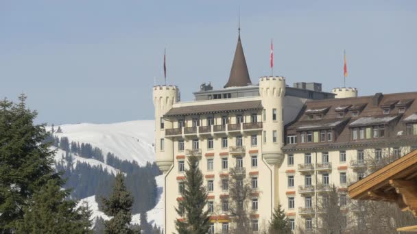 Vedere Hotelul Gstaad Palace — Videoclip de stoc