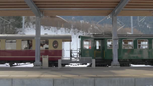 Tren Estacionario Una Estación Tren — Vídeo de stock