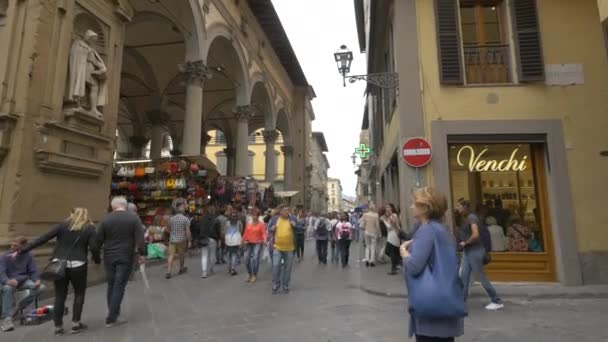 Люди Біля Вуличного Ринку Флоренції — стокове відео