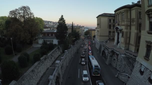 Vista Aérea Uma Rua Rijeka — Vídeo de Stock