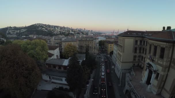 Luchtfoto Van Het Straatverkeer Rijeka — Stockvideo