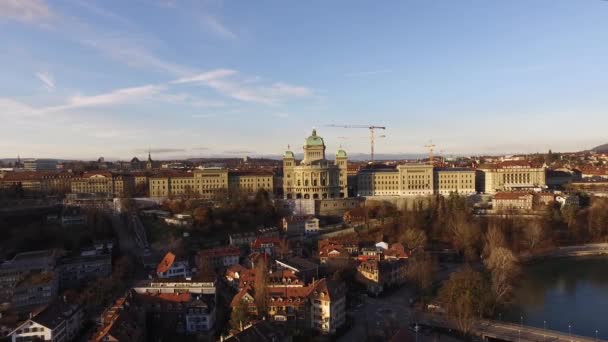 Sviçre Federal Sarayı Hava Görüntüsü — Stok video