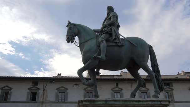 Vista Lateral Uma Estátua Equestre — Vídeo de Stock