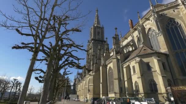 Schweiziska Reformerade Katedralen Steeple — Stockvideo