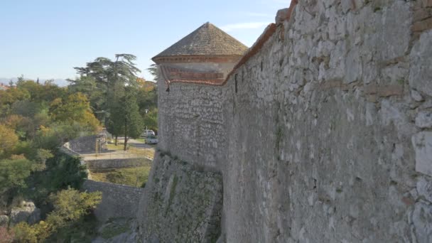 Paredes Pedra Castelo Conceito Viagem — Vídeo de Stock