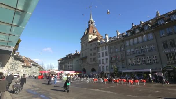 Bern Deki Barenplatz Meydanı — Stok video