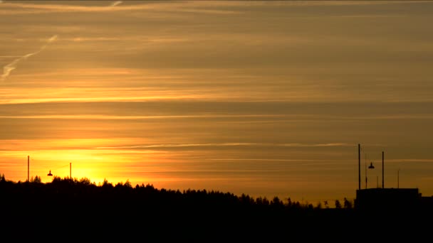 Cielo Dorado Atardecer — Vídeo de stock