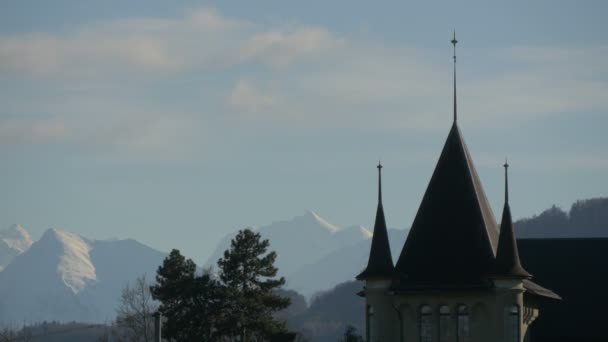 Alpes Bernese Torre Museu Histórico Berna — Vídeo de Stock