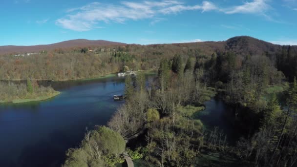 Antenne Von Bäumen Und Seen Plitvicer Park — Stockvideo