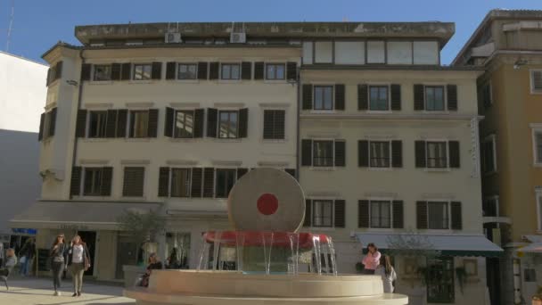 City Life Water Fountain Rijeka — Stock Video