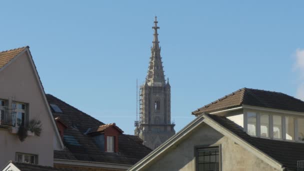 Swiss Reformed Cathedral Steeple — Stock Video
