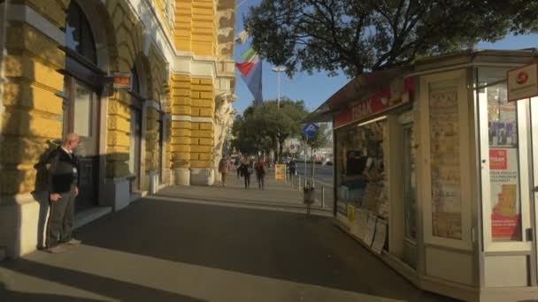 View Sidewalk Rijeka — Stock Video