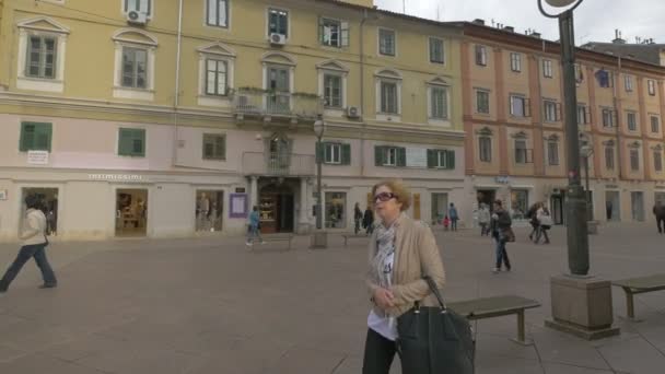 Rijeka Korzo Caddesi Nde Bir Bina — Stok video