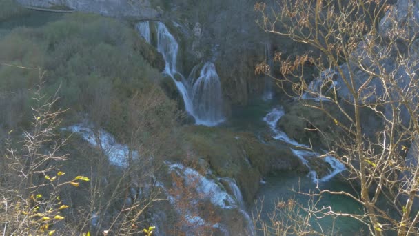 Watervallen Canyon Van Plitvice — Stockvideo