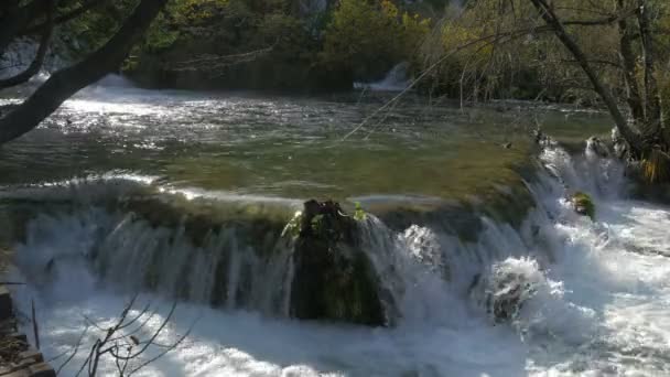 Small Waterfalls Plitvice National Park — Stok video