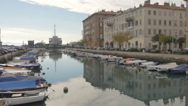 Boat Harbor Rijeka — Stockvideo