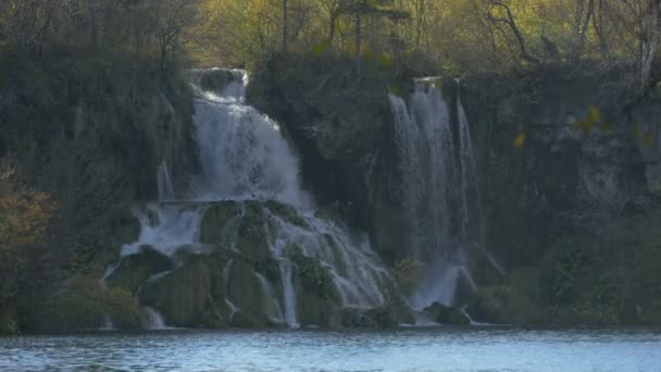 Bos Watervallen Het Beroemde Plitvice Park — Stockvideo