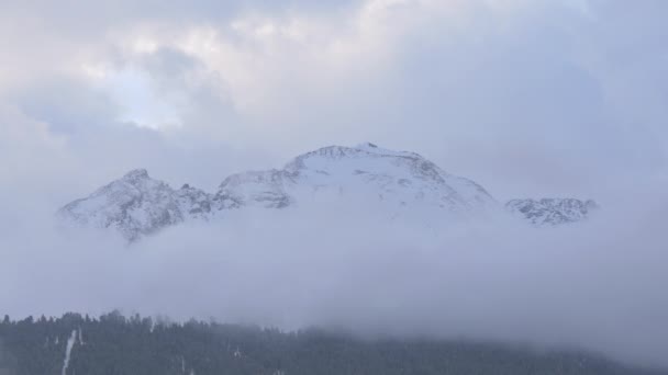 Landschap Van Besneeuwde Bergen — Stockvideo