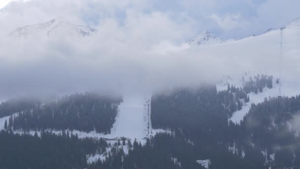 Clouds Ski Slope Ischgl — Stockvideo