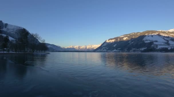 Lake Zell Winter Day Zell See — Stock video