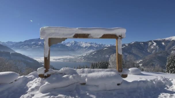 Pemandangan Pegunungan Selama Musim Dingin — Stok Video