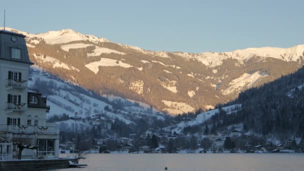 Grand Hotel Στην Όχθη Της Λίμνης Αυστρία — Αρχείο Βίντεο