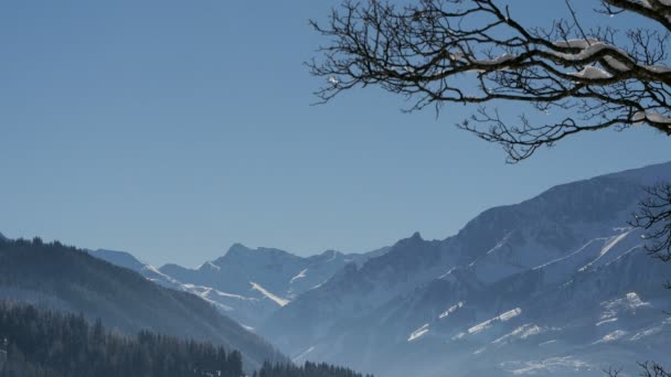 Paisaje Montañas Durante Invierno — Vídeos de Stock