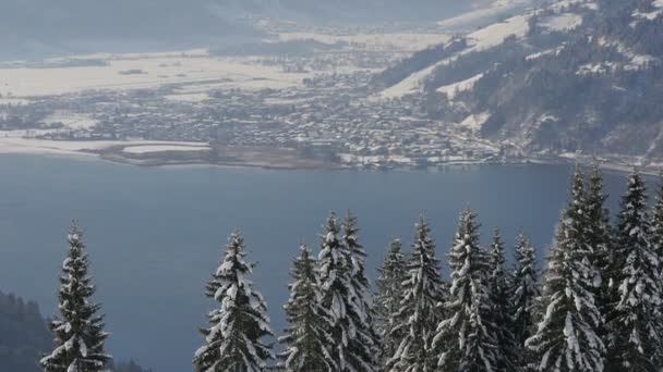 Zeller See Zell See Durante Inverno — Video Stock