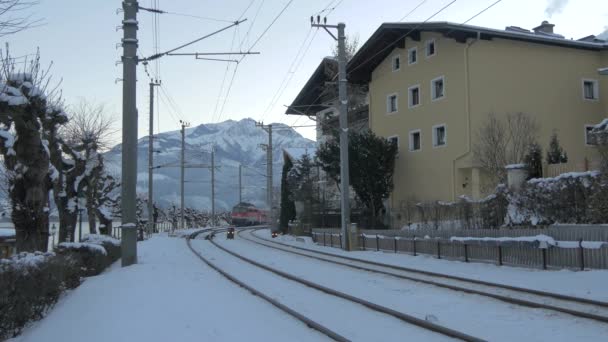 Tram Passing Buildings — Stockvideo