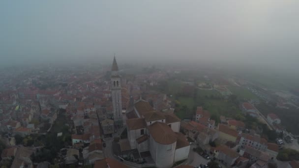 Luchtfoto Van Vodnjan Stad — Stockvideo