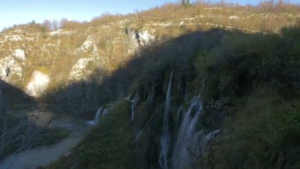 Cascata Una Valle Del Parco Nazionale Plitvice — Video Stock