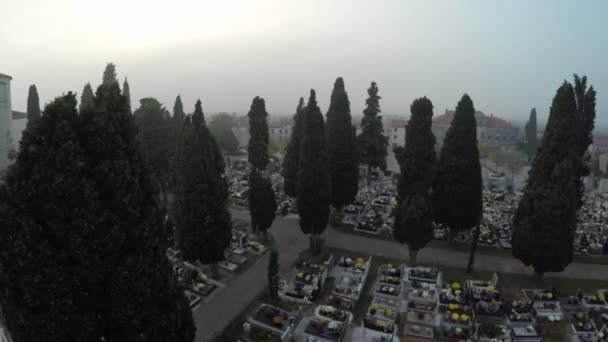 Vista Aérea Del Cementerio — Vídeos de Stock