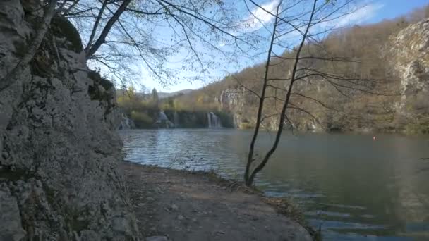 Path Lake Plitvice National Park — Stock Video