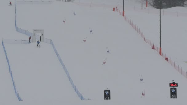 Piste Ski Dans Une Station Ski — Video