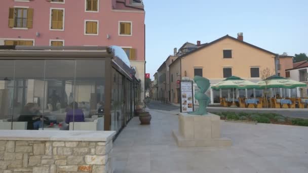 Vista Dei Ristoranti Novigrad — Video Stock
