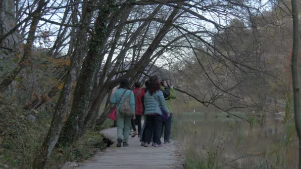 Taking Pictures Plitvice National Park — Stock Video