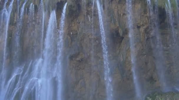 Close Waterfall Plitvice National Park — Wideo stockowe