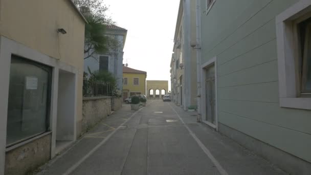 Vista Calle Con Casas — Vídeo de stock