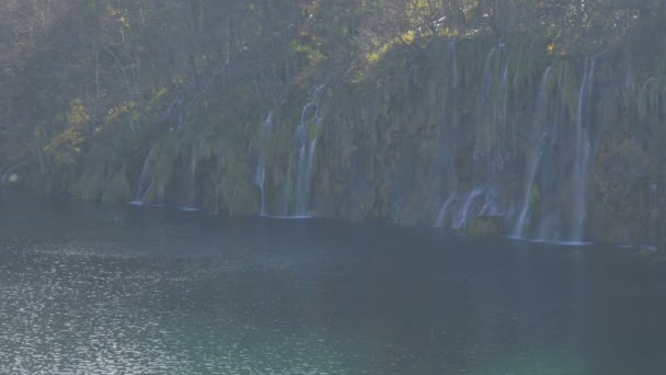 Watervallen Een Bosmeer Nationaal Park Plitvice — Stockvideo