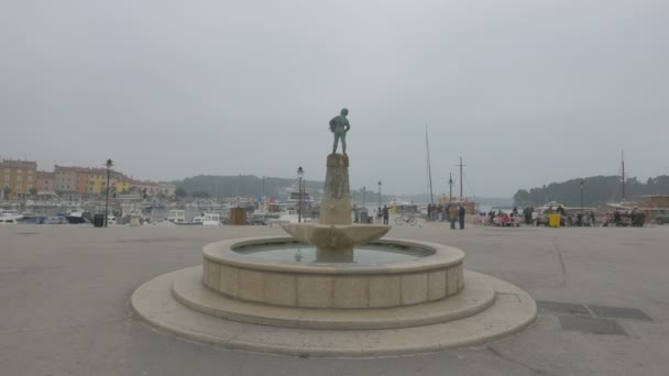 Fuente Agua Con Estatua — Vídeos de Stock